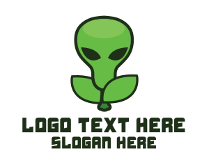 Green Alien Fruit Logo