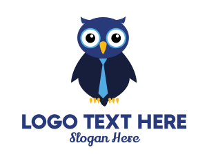 Interview - Cute Blue Owl logo design