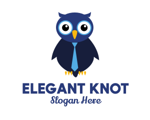 Cute Blue Owl logo design