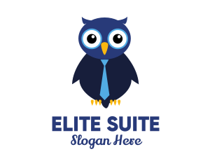 Cute Blue Owl logo design