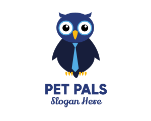 Cute Blue Owl logo design