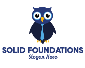 Blue - Cute Blue Owl logo design