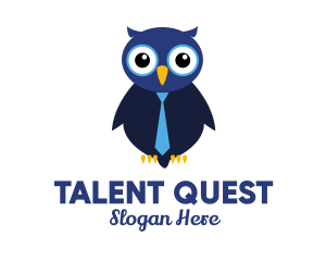 Interview - Cute Blue Owl logo design