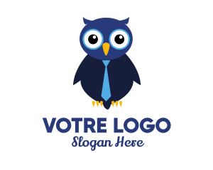 Preschool - Cute Blue Owl logo design