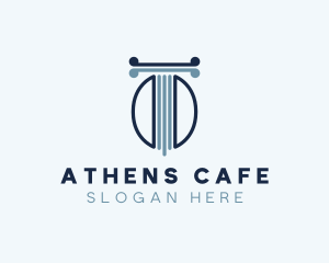 Athens - Column Pillar Letter T logo design