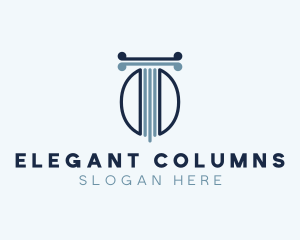 Column Pillar Letter T logo design