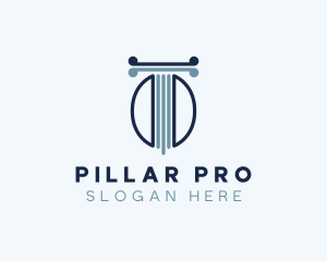 Column Pillar Letter T logo design