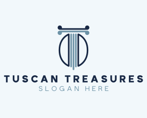 Tuscan - Column Pillar Letter T logo design