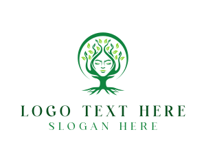 Eco - Wellness Tree Woman logo design