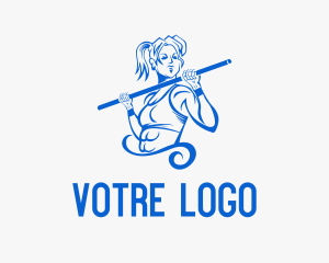 Woman Pole Vaulter Logo