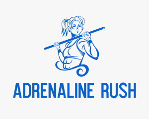 Woman Pole Vaulter logo design