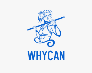 Sports - Woman Pole Vaulter logo design