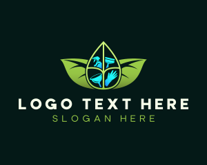 Plunger - Leaf Clean Housekeeping logo design