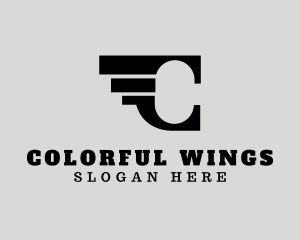 Aviation Wings Letter C logo design