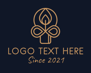Wax Candle - Gold Candle Infinity logo design