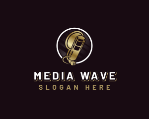 Broadcast - Microphone Broadcast Media logo design