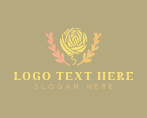 Cotton - Flower Yarn Fiber logo design