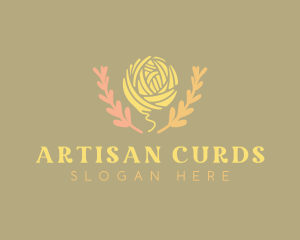 Flower Yarn Fiber logo design