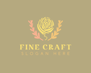 Flower Yarn Fiber logo design