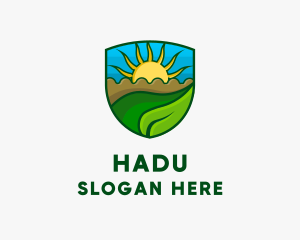 Environment - Nature Sunrise Badge logo design