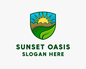 Nature Sunrise Badge logo design