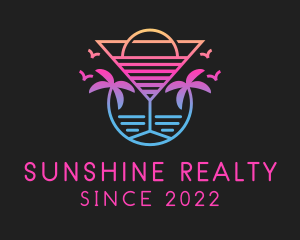 Florida - Sunset Cocktail Beach Resort logo design