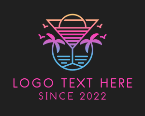 Ibiza - Sunset Cocktail Beach Resort logo design