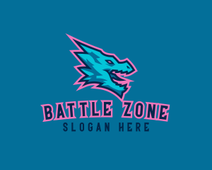 Fighting - Fierce Blue Dragon logo design