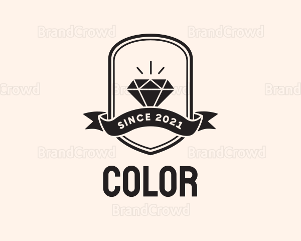 Diamond Gem Jewel Banner Logo