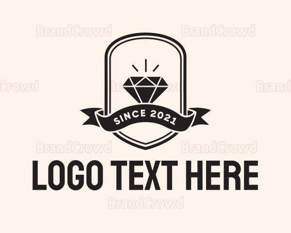 Diamond Gem Jewel Banner Logo