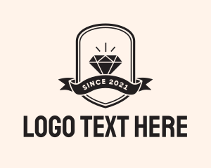 Diamond Gem Jewel Banner logo design