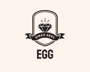 Diamond Gem Jewel Banner logo design