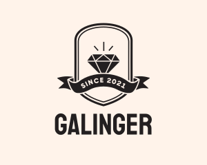 Diamond Gem Jewel Banner logo design