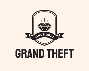 Diamond Gem Jewel Banner logo design