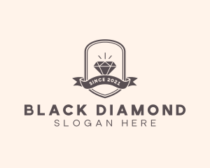 Diamond Gem Jewel Banner logo design