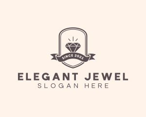 Diamond Gem Jewel Banner logo design