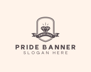 Diamond Gem Jewel Banner logo design