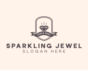 Diamond Gem Jewel Banner logo design