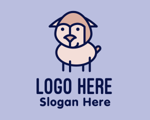 Farmer - Cute Smiling Sheep logo design