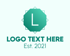 Octagon - Green Gradient Octagon Letter logo design