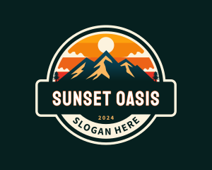 Outdoor Mountain Sunset logo design