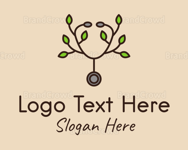 Organic Leaf Stethoscope Logo