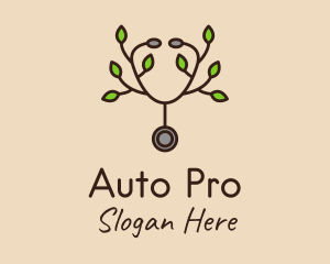 Herbal Medicine - Organic Leaf Stethoscope logo design