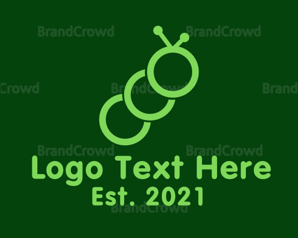 Minimalist Green Caterpillar Logo