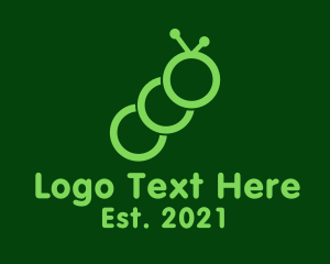Entomologist - Minimalist Green Caterpillar logo design