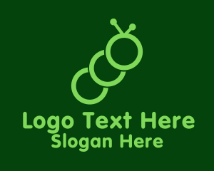 Minimalist Green Caterpillar Logo