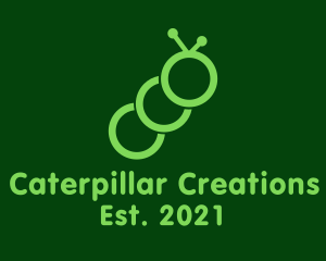 Minimalist Green Caterpillar logo design