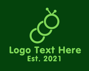 Green - Minimalist Green Caterpillar logo design