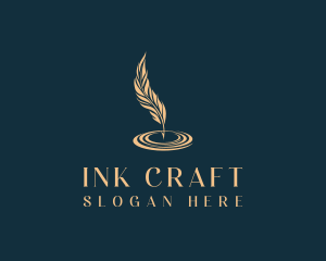 Ink - Feather Quill Ink logo design