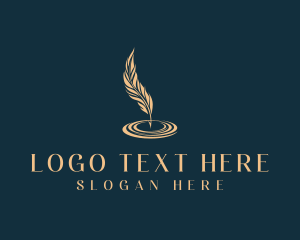 Ink - Feather Quill Ink logo design